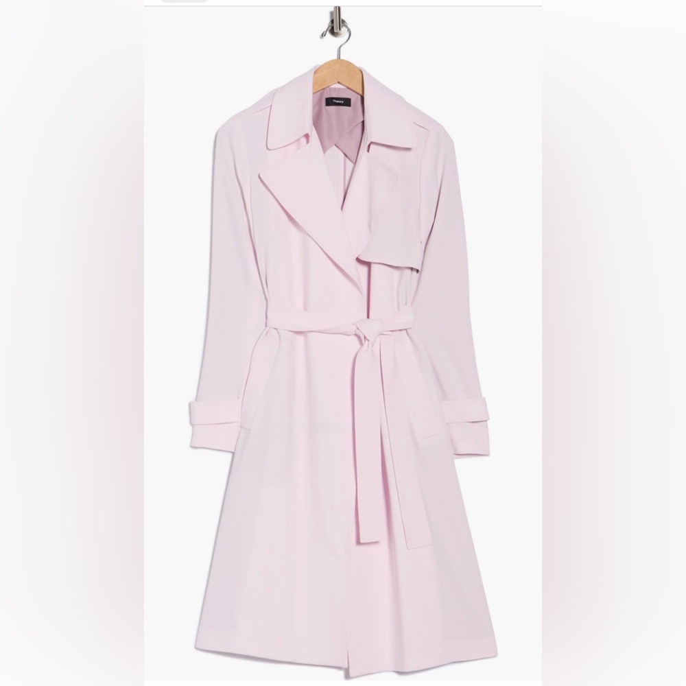 Theory oaklane admiral trench coat Pink petite new with tag